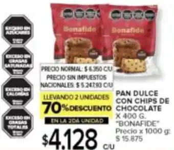 Bonafide pan dulce con chips de chocolate