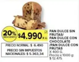 Carrefour Pan dulce sin frutas/ pan dulce con chocolate /pan dulce con frutas oferta