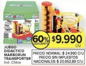 Juego didactico marborun transporter