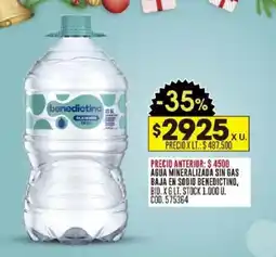 Coto Benedictino agua mineralizada sin gas baja en sodio oferta