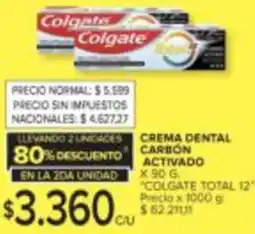 Carrefour Colgate total 12 crema dental carbón activado oferta