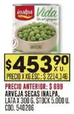 Coto Inalpa arveja secas oferta