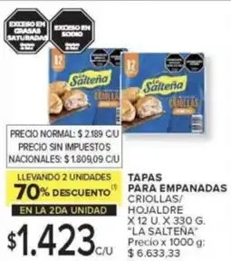 Carrefour La saltena tapas para empanadas criollas/ hojaldre oferta