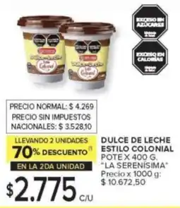 Carrefour La serenisima dulce de leche estilo colonial oferta