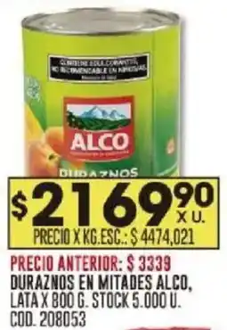 Coto Alco duraznos en mitades oferta