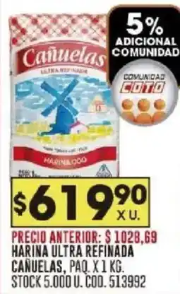 Coto Cañuelas harina ultra refinada oferta