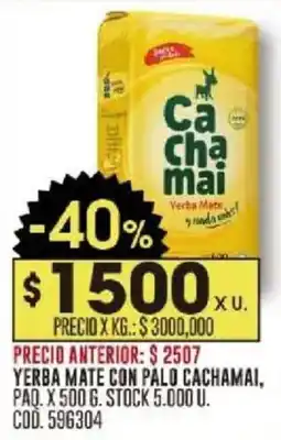 Coto Cachamai yerba mate con palo oferta