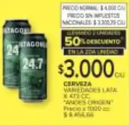 Carrefour Patagonia 24.7 cerveza oferta
