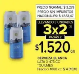 Carrefour Quilmes cerveza blanca lata oferta