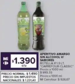Carrefour Carrefour classicaperitivo amargo sin alcohol v sabores botella oferta