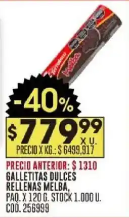 Coto Melba galletitas dulces rellenas oferta