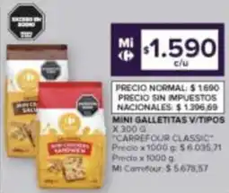 Carrefour Carrefour classic mini galletitas v/tipos oferta