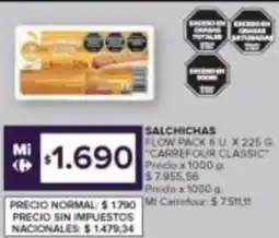 Carrefour Carrefour classic salchichas flow pack oferta