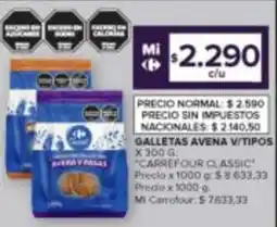 Carrefour Carrefour classic galletas avena v/tipos oferta
