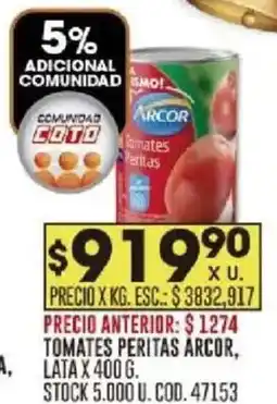 Coto Arcor tomates peritas oferta