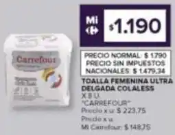Carrefour Carrefour toalla femenina ultra delgada colaless oferta
