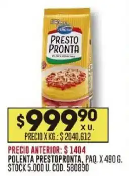Coto Arcor Prestopronta polenta oferta