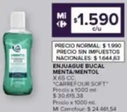 Carrefour Carrefour soft enjuague bucal menta/mentol oferta