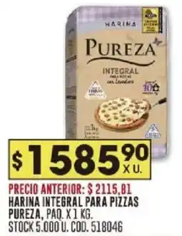 Coto Pureza harina integral para pizzas oferta