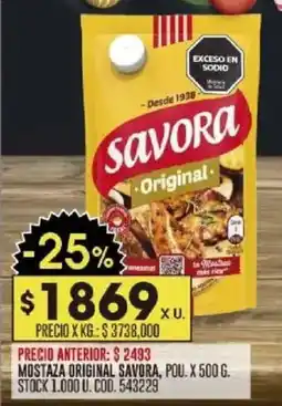 Coto Savora mostaza original oferta