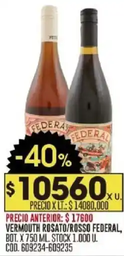 Coto Federal vermouth rosato/rosso oferta