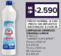Carrefour Carrefour expert limpiador cremoso original/limon oferta