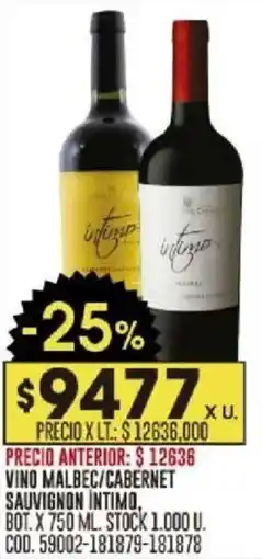 Coto Intimo vino malbec/cabernet sauvignon oferta