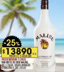 Coto Malibu coctel de coco oferta