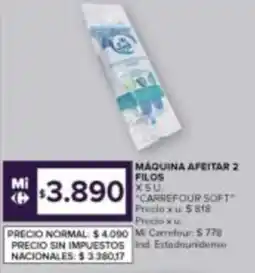 Carrefour Carrefour soft máquina afeitar 2 filos oferta