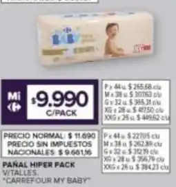 Carrefour Carrefour my baby pañal hiper pack vitalles oferta