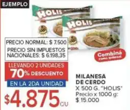 Carrefour Holis milanesa de cerdo oferta