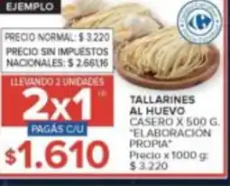 Carrefour Elaboración tallarines al huevo casero oferta