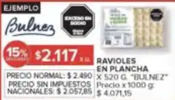 Carrefour Bulnez ravioles en plancha oferta