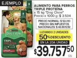 Carrefour Dog chow alimento para perros triple proteína oferta