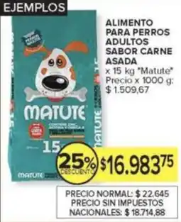 Carrefour Matute alimento para perros adultos sabor carne asada oferta