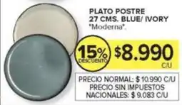 Carrefour Moderna plato postre blue/ivory oferta