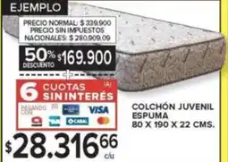 Carrefour Colchón juvenil espuma oferta
