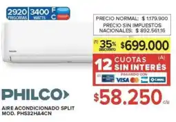 Carrefour Philco aire acondicionado split oferta