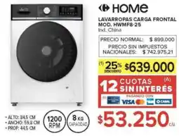 Carrefour Home lavarropas carga frontal oferta