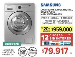 Carrefour Samsung lavarropas carga frontal color plata oferta