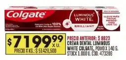 Coto Colgate Luminous White crema dental oferta