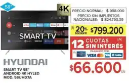 Carrefour Hyundai smart tv 58″ oferta