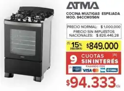 Carrefour Atma cocina multigas espejada oferta