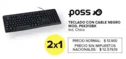 Carrefour Poss teclado con cable negro oferta