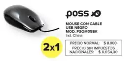 Carrefour Poss mouse con cable usb negro oferta