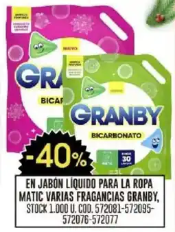 Coto Granby jabon liquido para la ropa matic oferta