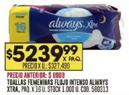 Coto Always Xtra toallas femeninas oferta