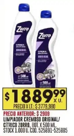 Coto Zorro limpiador cremoso oferta