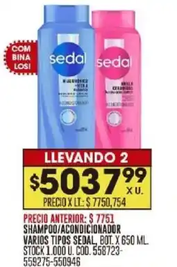 Coto Sedal shampoo/acondicionador oferta