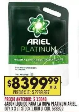 Coto Ariel Platinum jabon liquido oferta